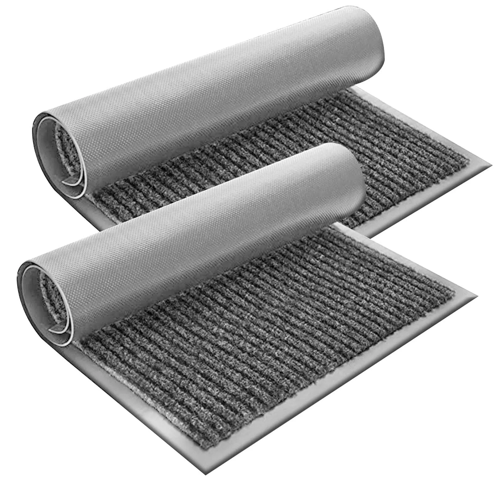 2-Pack: Lux Decor Collection 30'' X 17'' Non-Slip Room Entrance Floor Mats Pair Indoor Outdoor Doormat