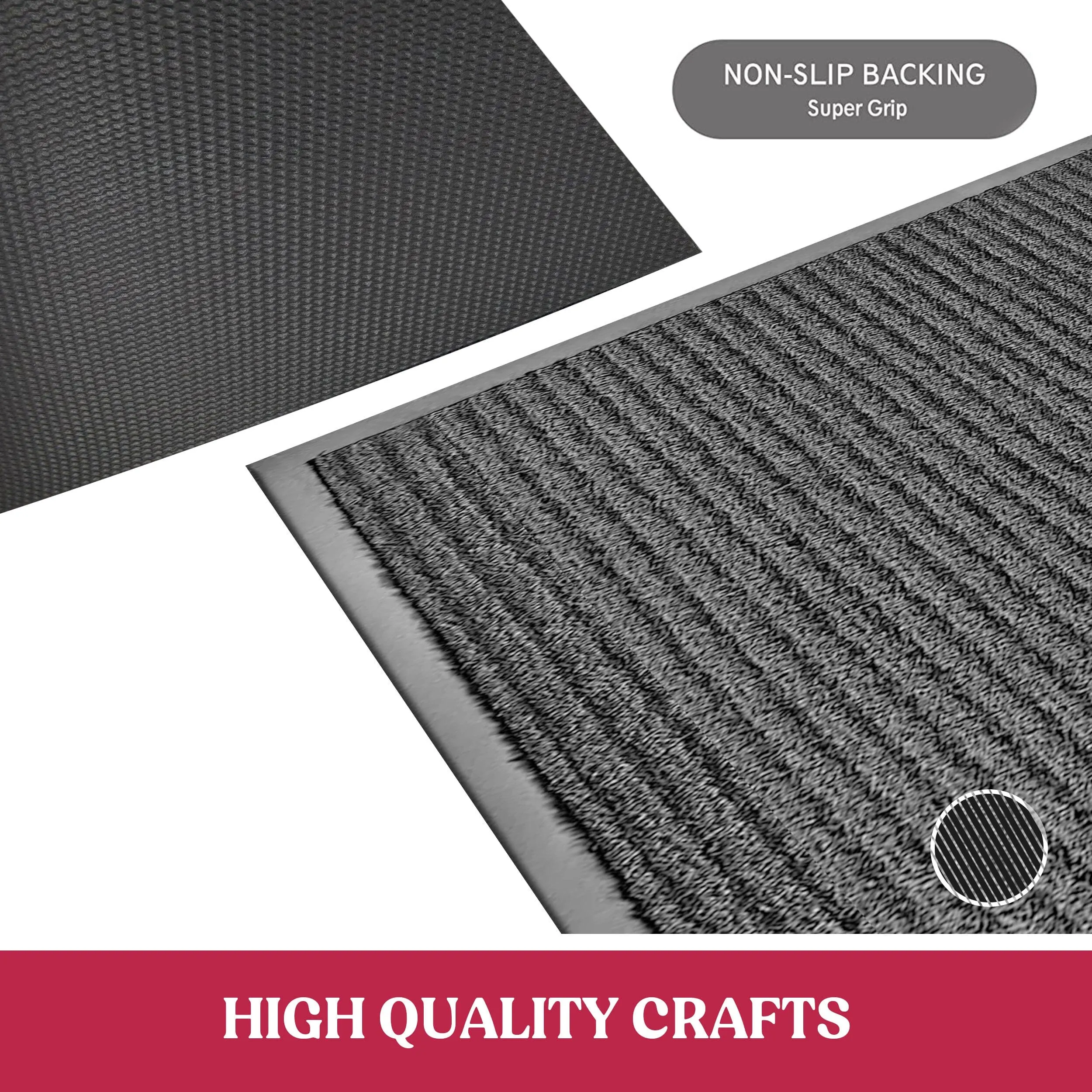 2-Pack: Lux Decor Collection 30'' X 17'' Non-Slip Room Entrance Floor Mats Pair Indoor Outdoor Doormat