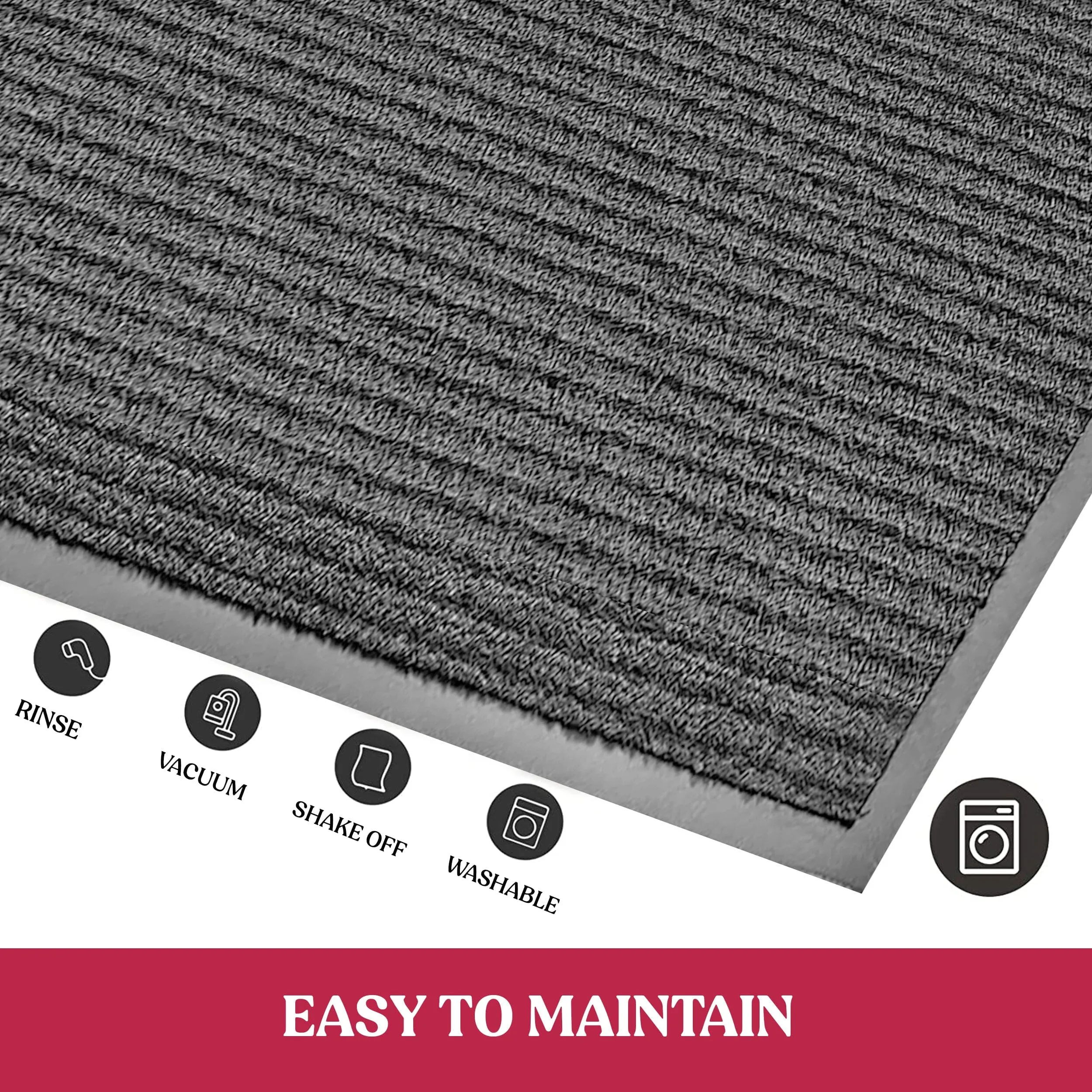2-Pack: Lux Decor Collection 30'' X 17'' Non-Slip Room Entrance Floor Mats Pair Indoor Outdoor Doormat