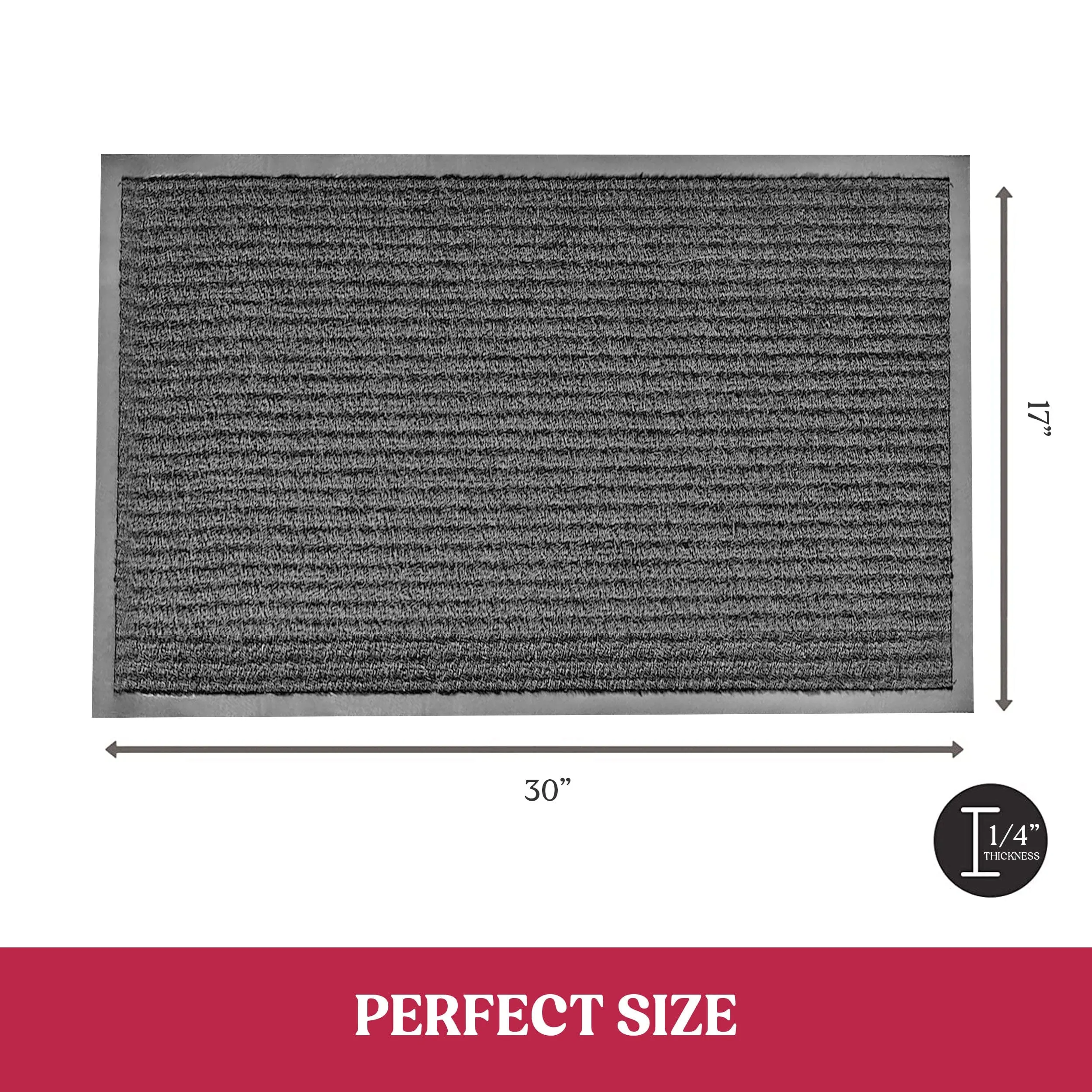 2-Pack: Lux Decor Collection 30'' X 17'' Non-Slip Room Entrance Floor Mats Pair Indoor Outdoor Doormat