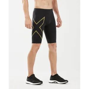 2XU Men's Muscle Run Compression Shorts - Black/Gold