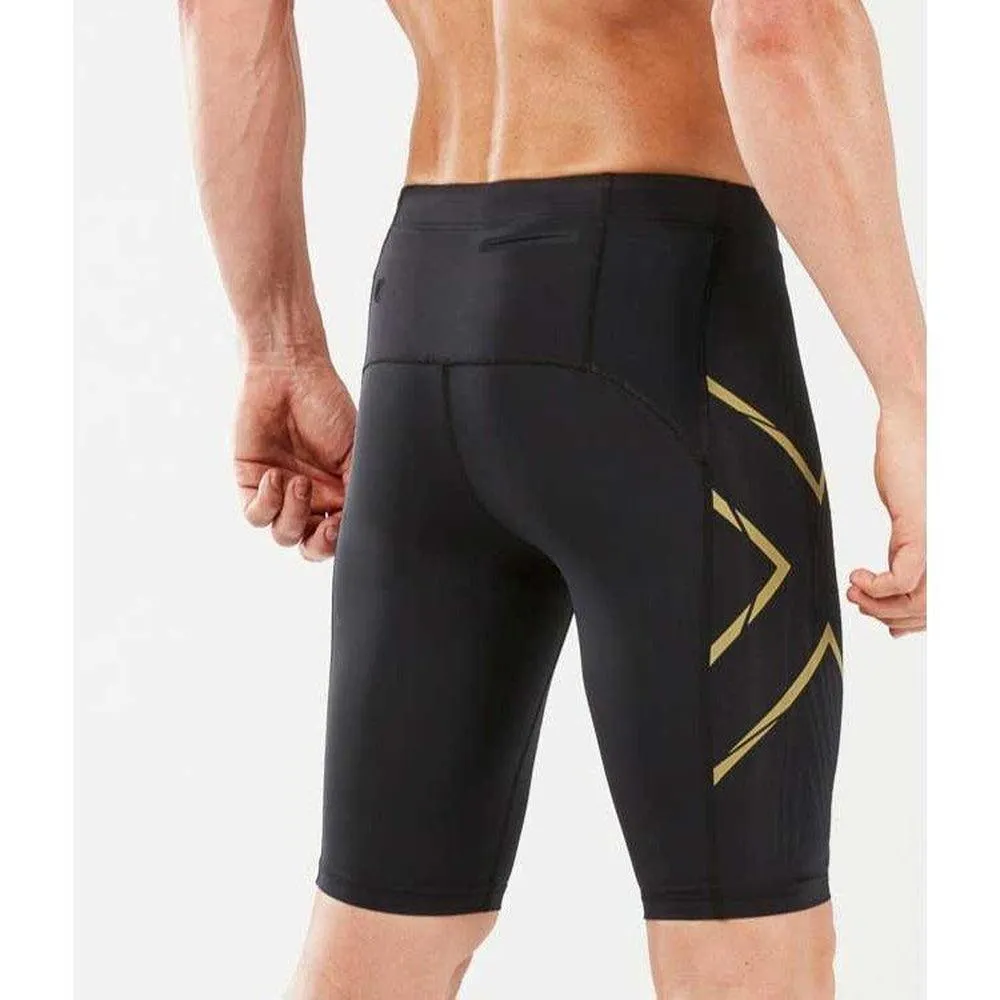 2XU Men's Muscle Run Compression Shorts - Black/Gold