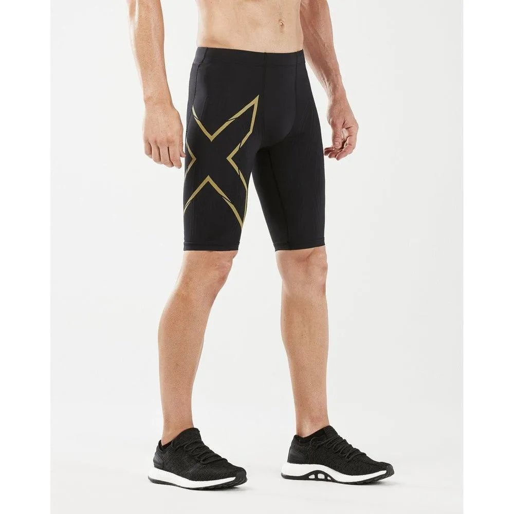 2XU Men's Muscle Run Compression Shorts - Black/Gold