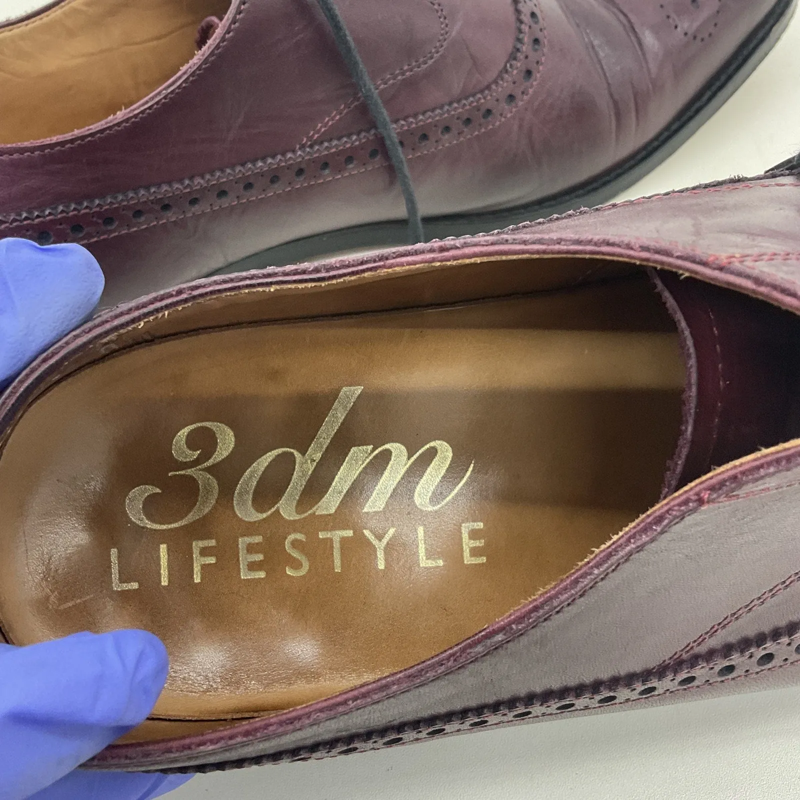 3dm Lifestyle Men's Brown Leather Brogue Dress Shoes, U.S. Size 11 U.K. 9