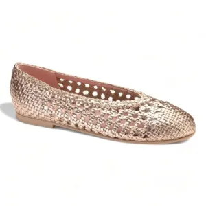 48828 - Gold Soft Leather Flats for Teen/Women by Pretty Ballerinas