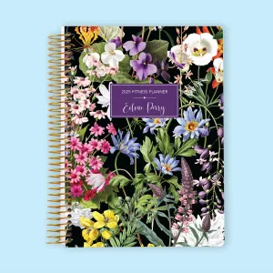 6x9 Fitness Planner - Colorful Florals Black