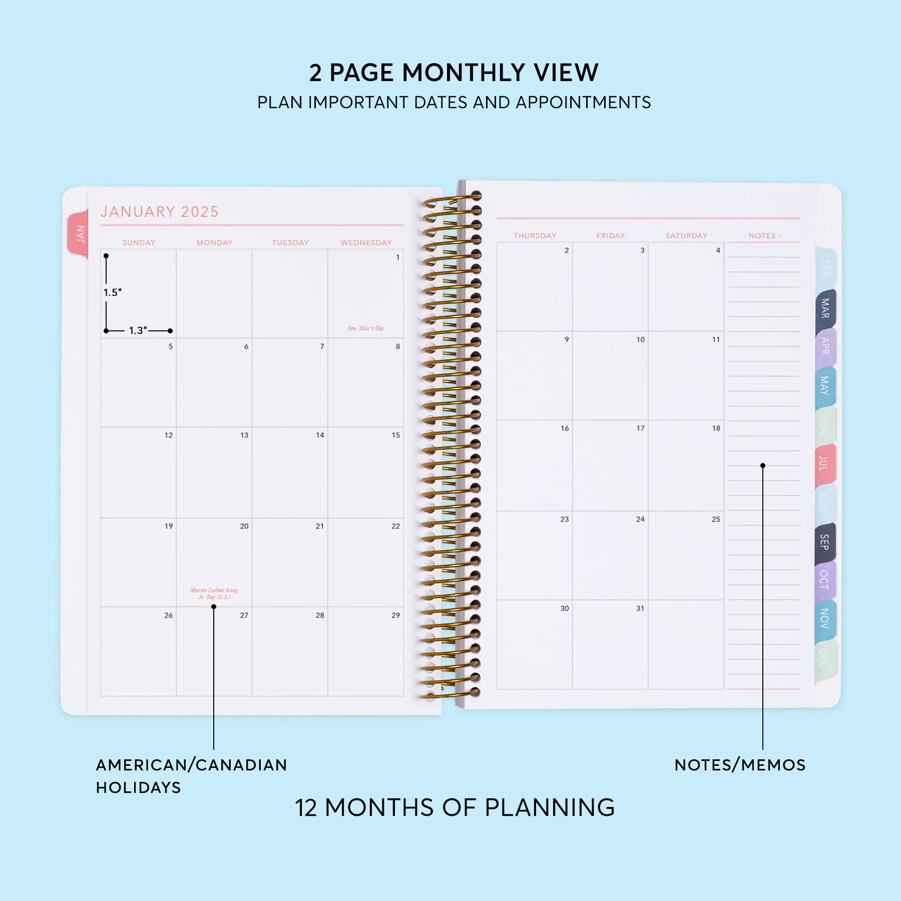 6x9 Fitness Planner - Colorful Florals Black