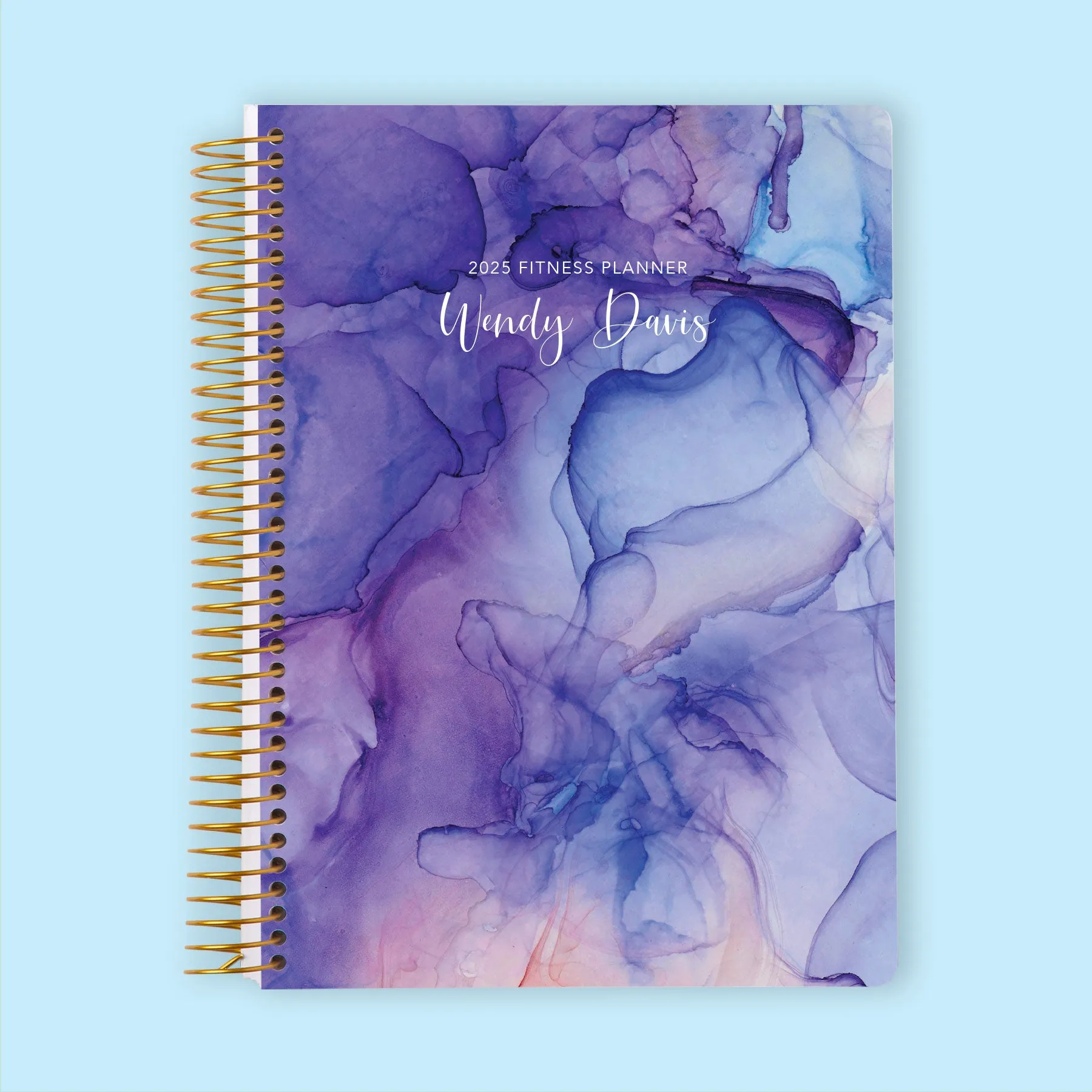 6x9 Fitness Planner - Purple Flowing Ink