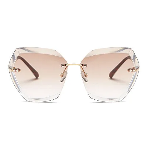 AEVOGUE Sunglasses For Women Oversized, Gold&brown, Size One Size Fits All