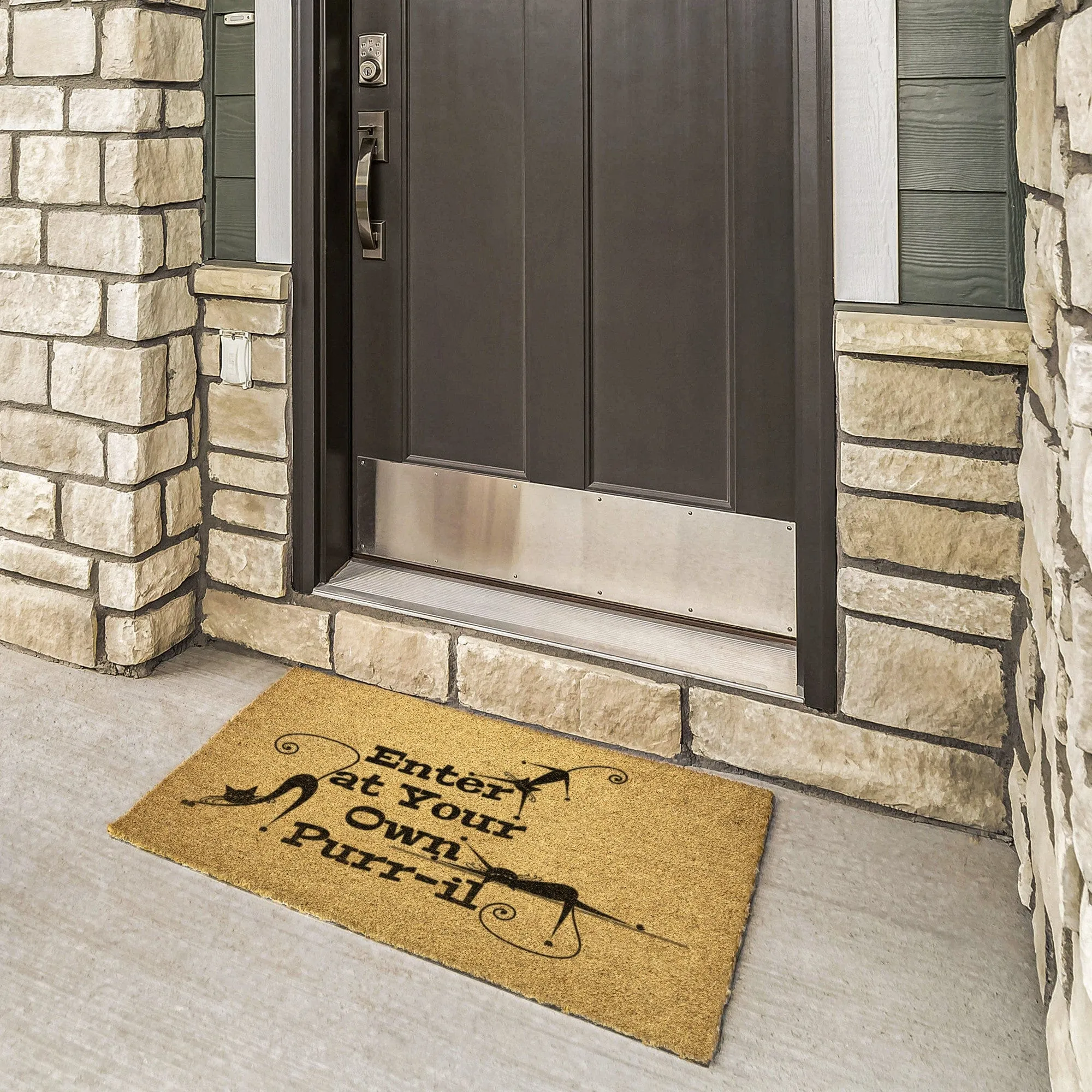 Atomic Cat, Enter at Your Own Purr-il Doormat, Mid Century Modern Kitty, Retro Funny Mat
