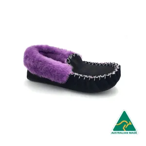 Black & Purple Moccasins