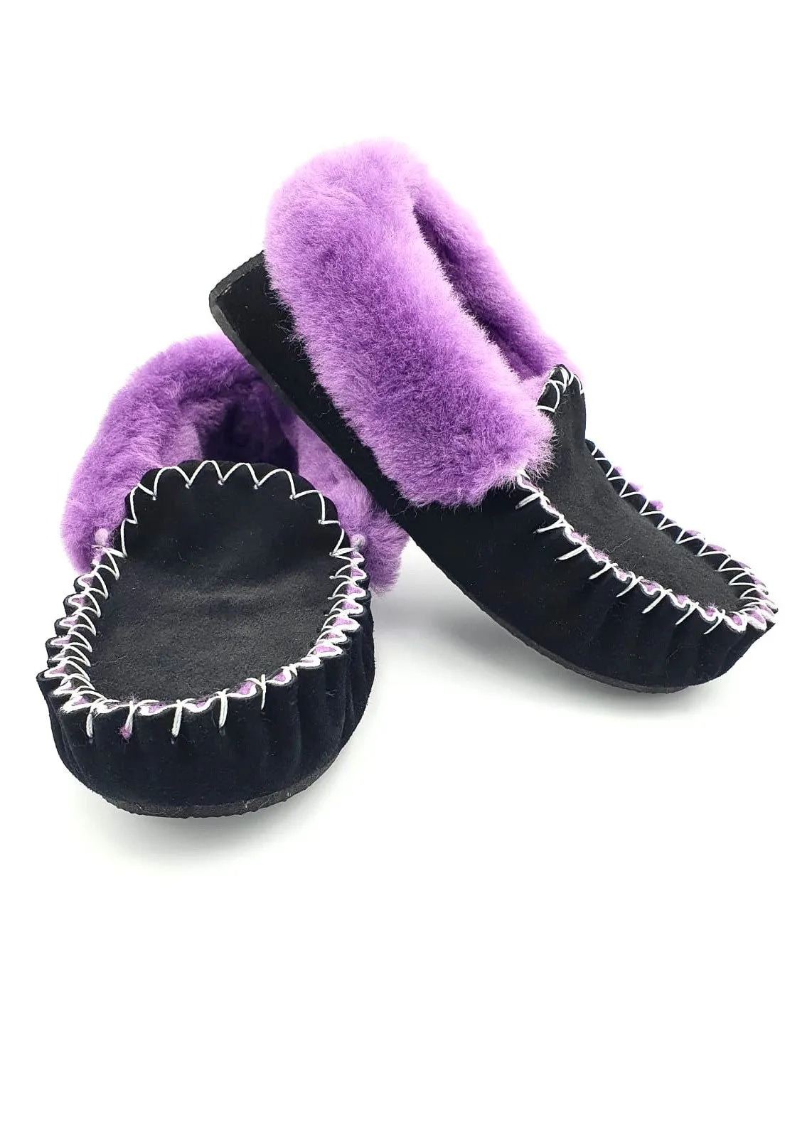 Black & Purple Moccasins