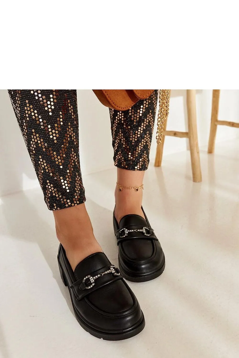 Black eco-leather moccasins Grisel