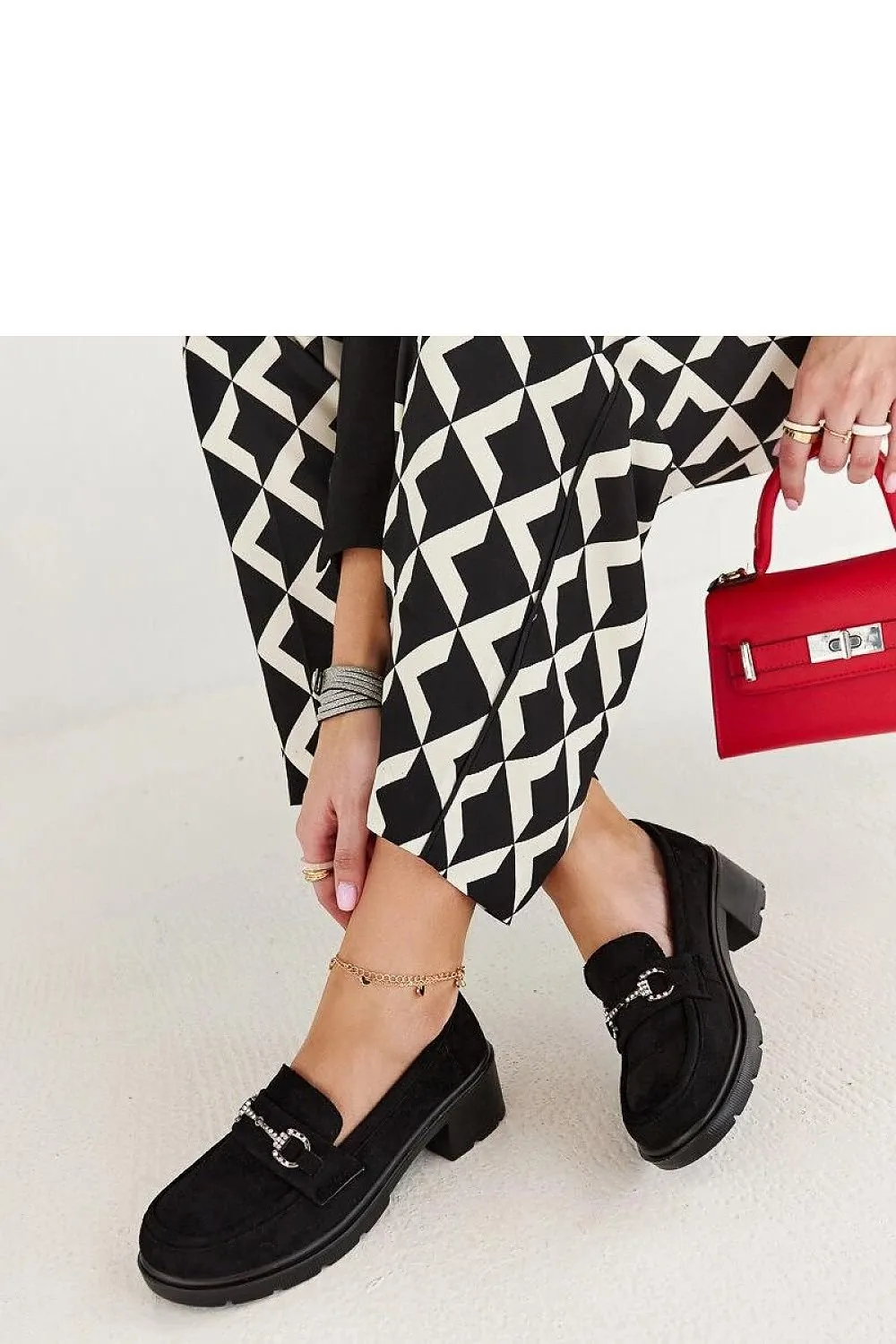 Black eco-leather moccasins Grisel