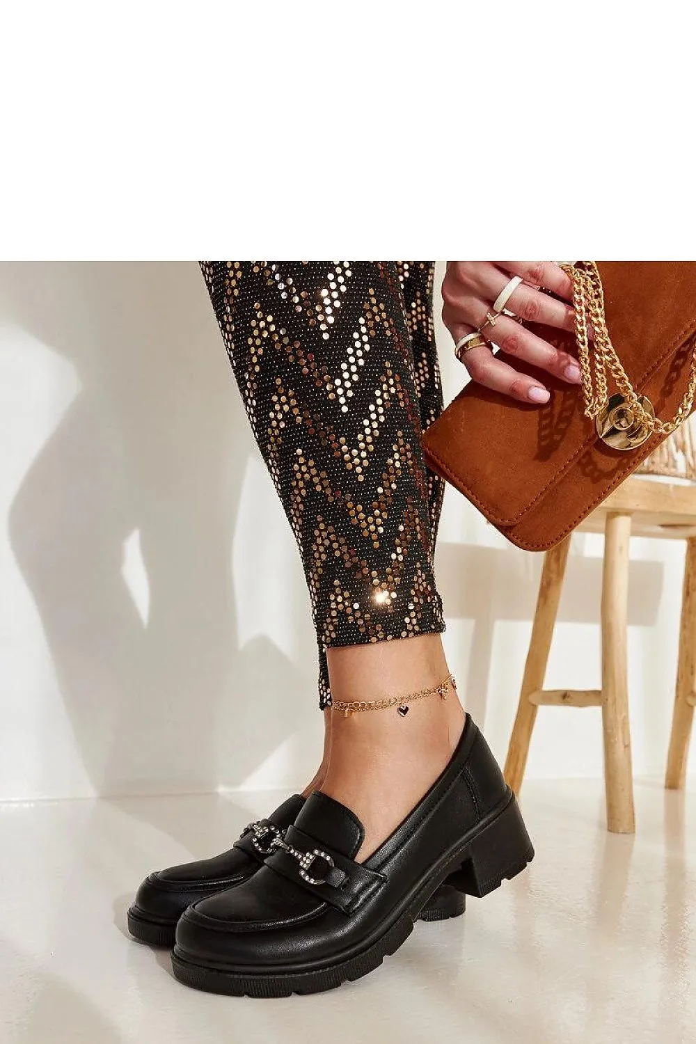 Black eco-leather moccasins Grisel