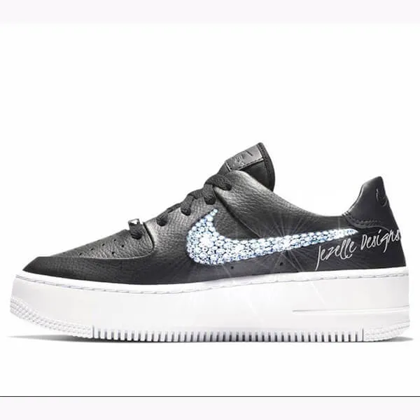Bling Nike Air Force 1 Sage Low w/Ultra-Premium Crystals (All White )