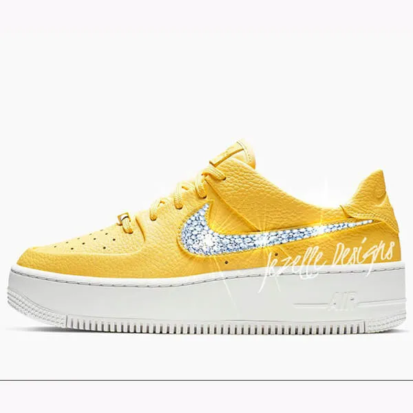 Bling Nike Air Force 1 Sage Low w/Ultra-Premium Crystals (All White )