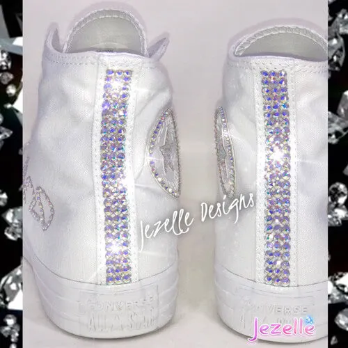 Blinged Out Converse High Tops w/ Ultra-Premium Crystals(Circle Logo   Star)