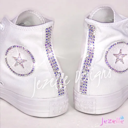 Blinged Out Converse High Tops w/ Ultra-Premium Crystals(Circle Logo   Star)