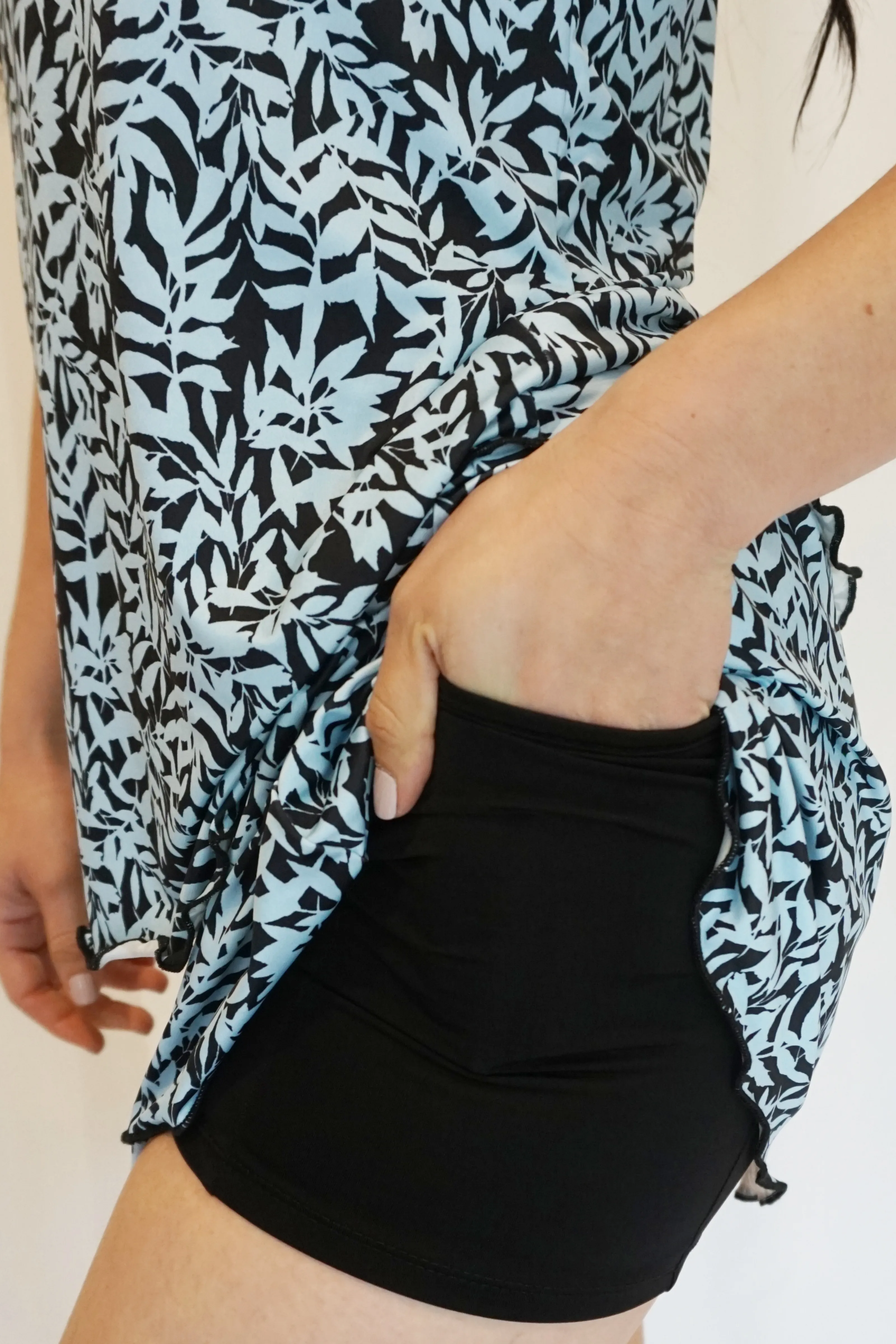 Blue Bamboo Flounce Skort