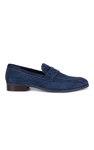 Blue Braided Leather Moccasins