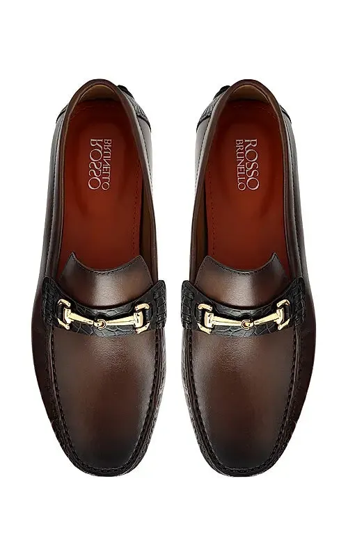 Brown Leather Moccasins With Buckle