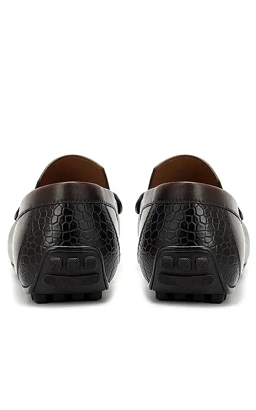 Brown Leather Moccasins With Buckle