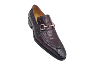 Carrucci purple embossed leather men's dress shoes silver buckle new style