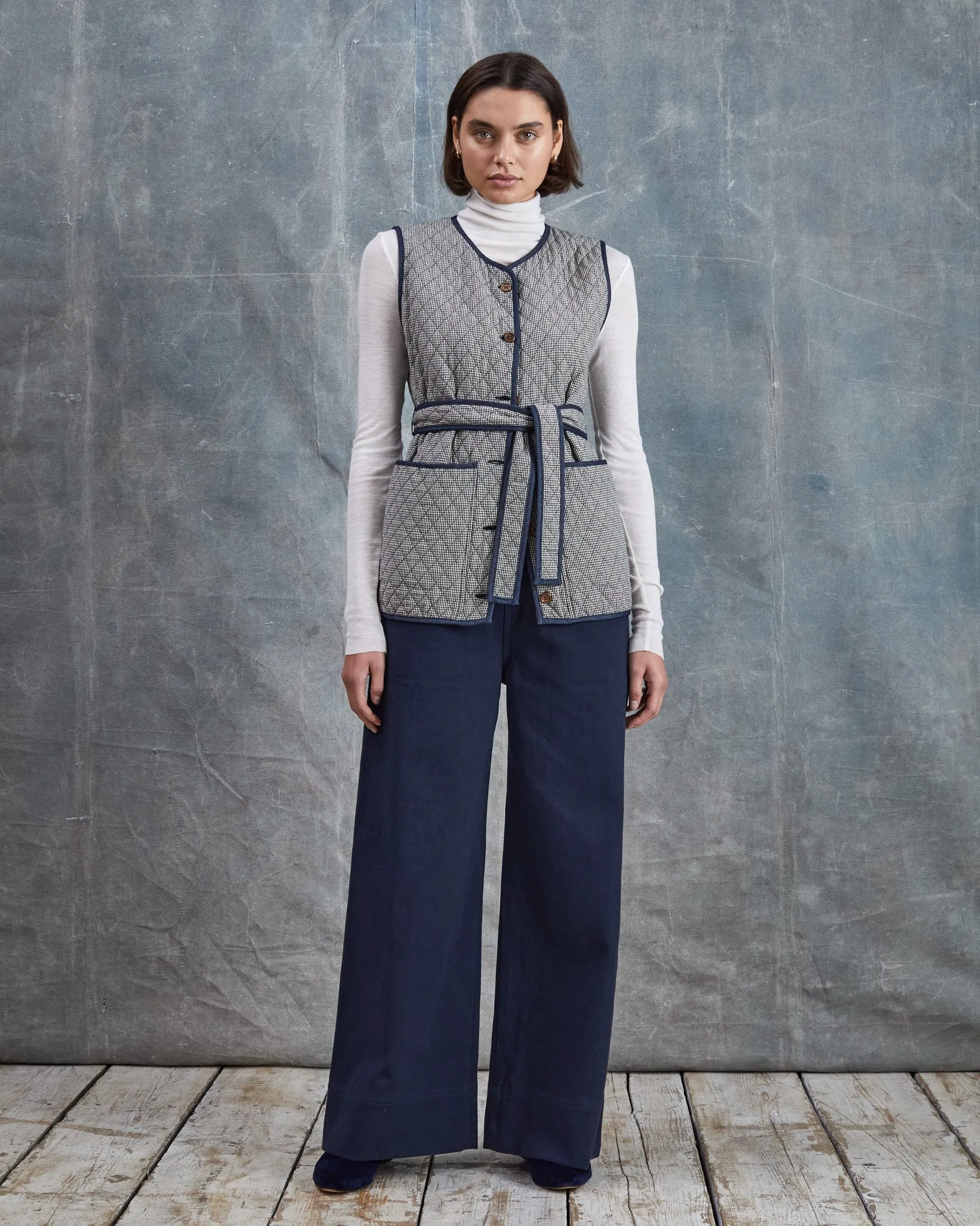 Check Quilted Gilet