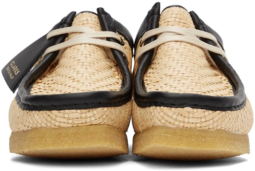 Clarks Originals Beige Raffia Wallabee Lace-Ups