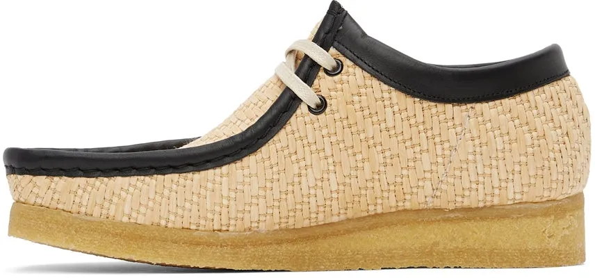 Clarks Originals Beige Raffia Wallabee Lace-Ups