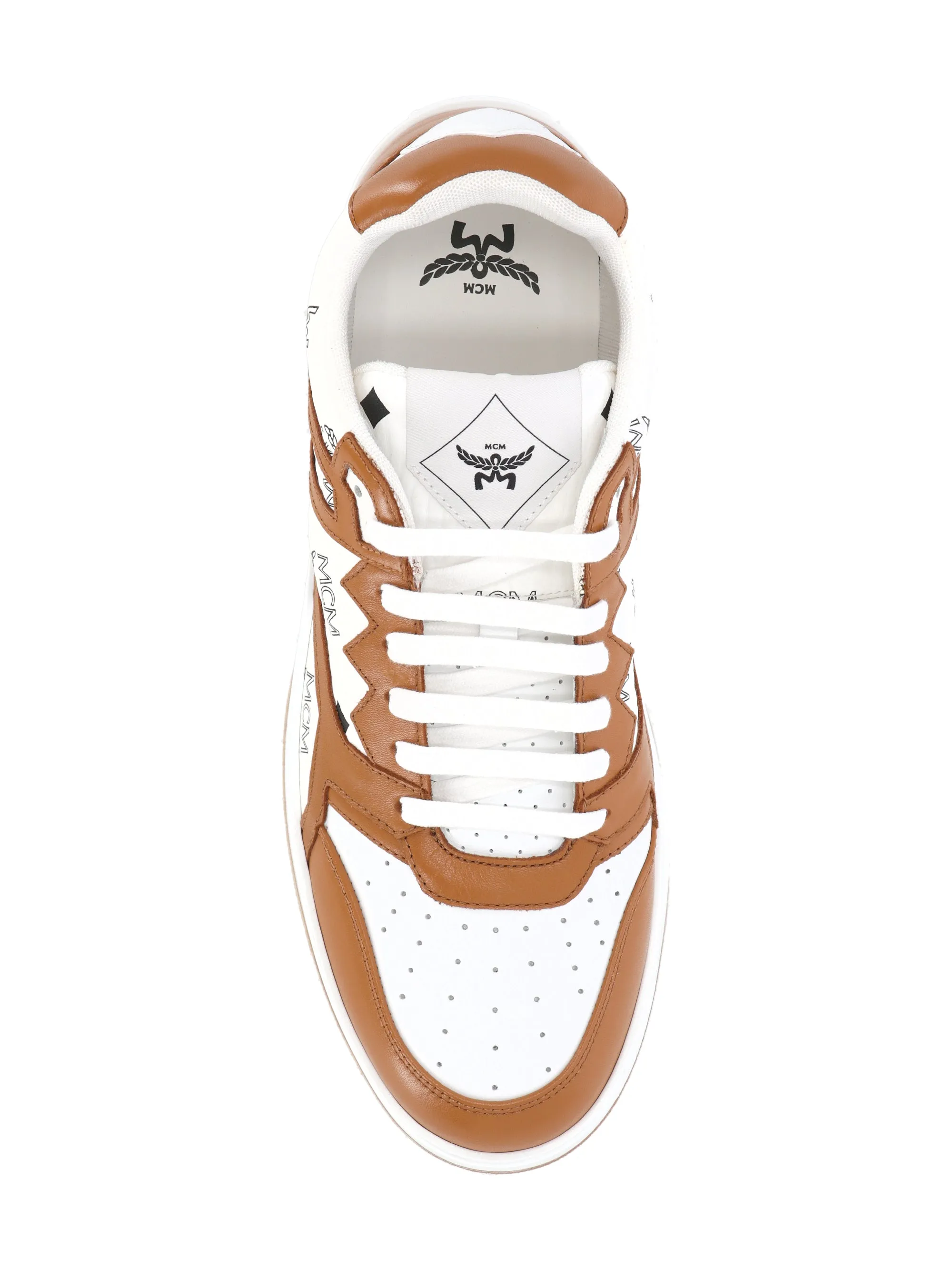 Cognac and Off-White Moccasin Flat Shoes
