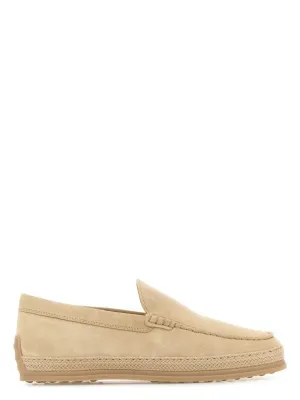 CORD WEAVING SLIP-ON SUEDE LOAFERS