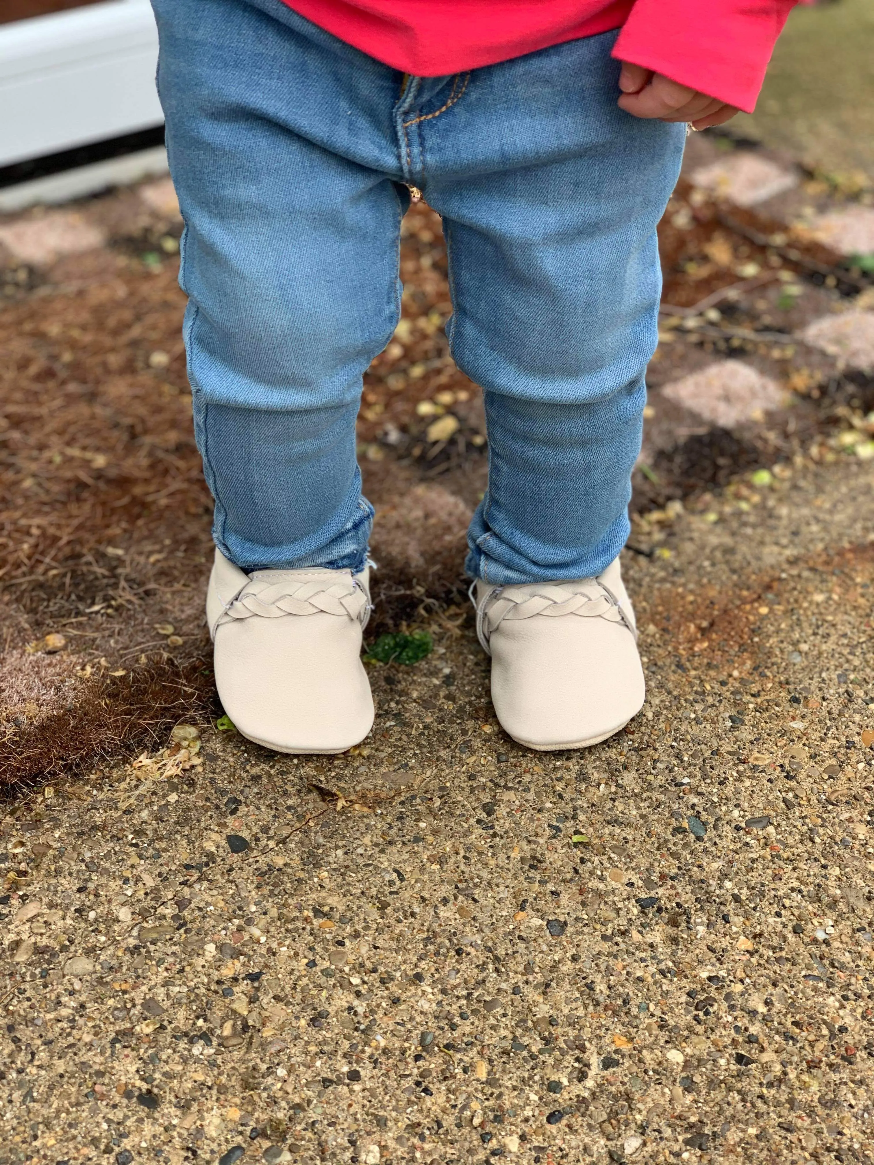 Cream Nubuck Braided Mocc