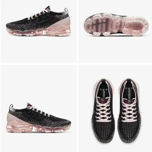 Custom Nike Air VaporMax Flyknit 3 w/ Crystals (Black Pink)