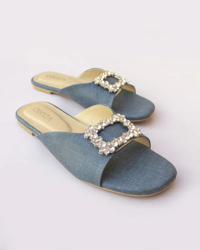 Denim Printed Brooch Slides