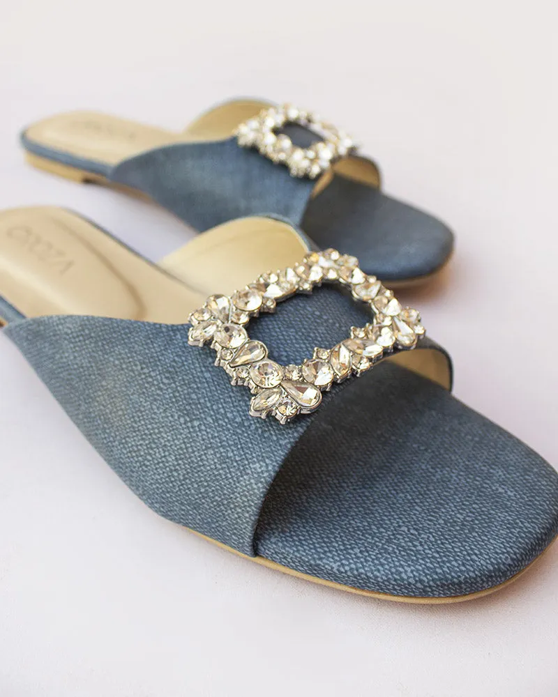 Denim Printed Brooch Slides