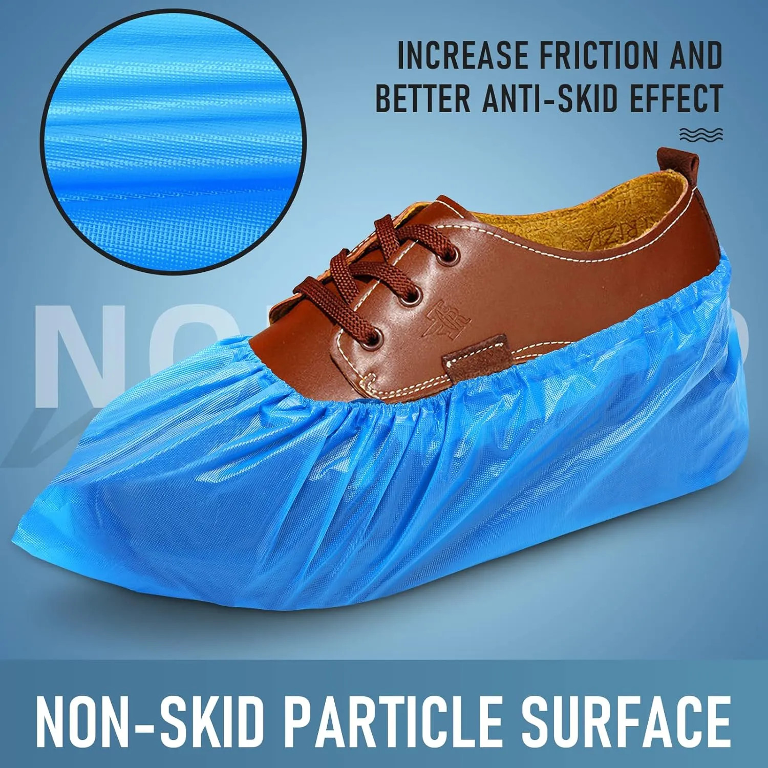 Disposable Non-Slip Shoe Covers – 100 Pack (50 Pairs) | Waterproof &amp; Recyclable Booties for Indoor &amp; Outdoor Use | Fits Men’s Size 11 &amp; Women’s Size 13