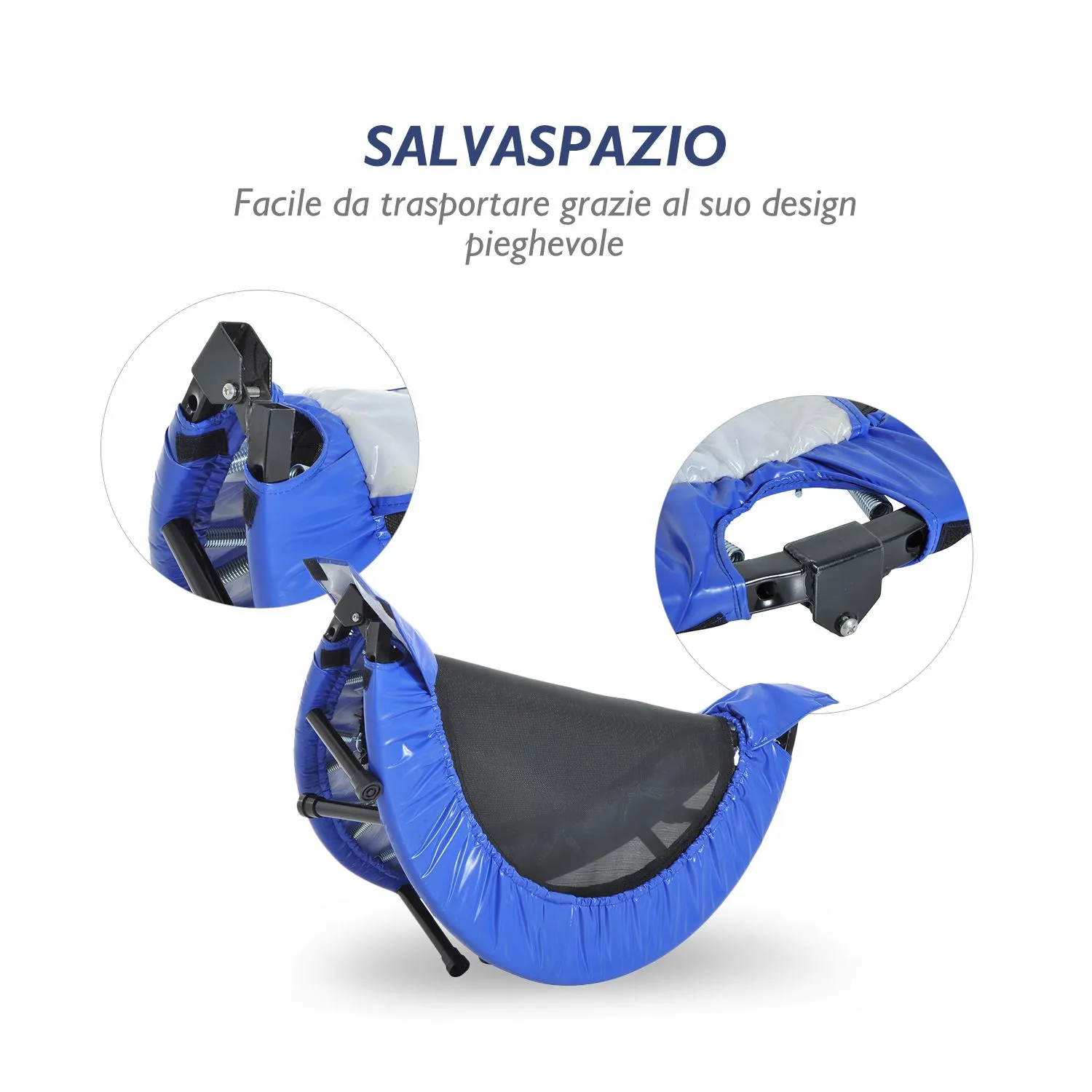 EASYCOMFORT Trampolino Tappetino Elastico Fitness Pieghevole ?96.5x22.5cm