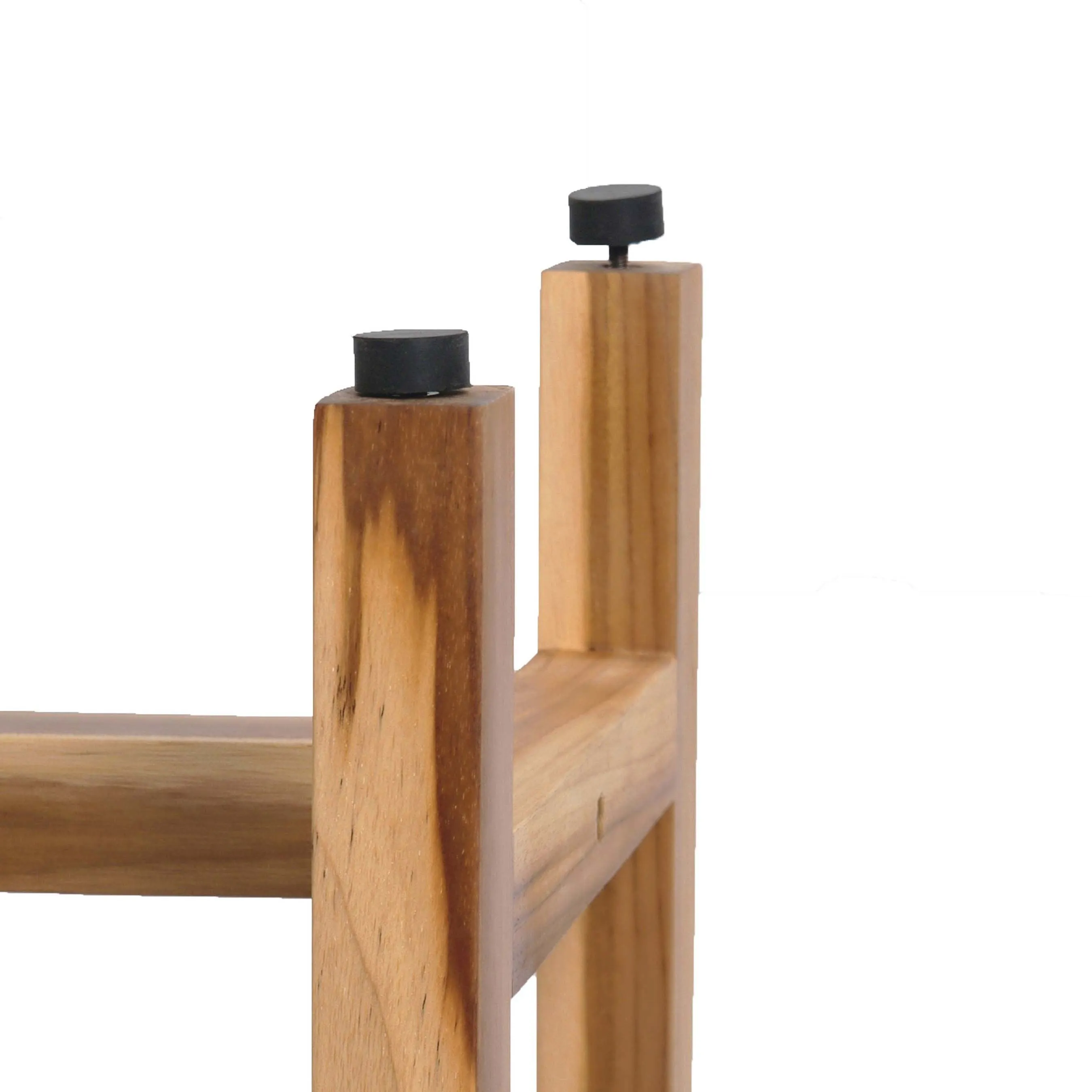 EcoDecor EarthyTeak Eleganto 24" Shower Stool with Viro Indoor or Outdoor Rattan Top and Shelf
