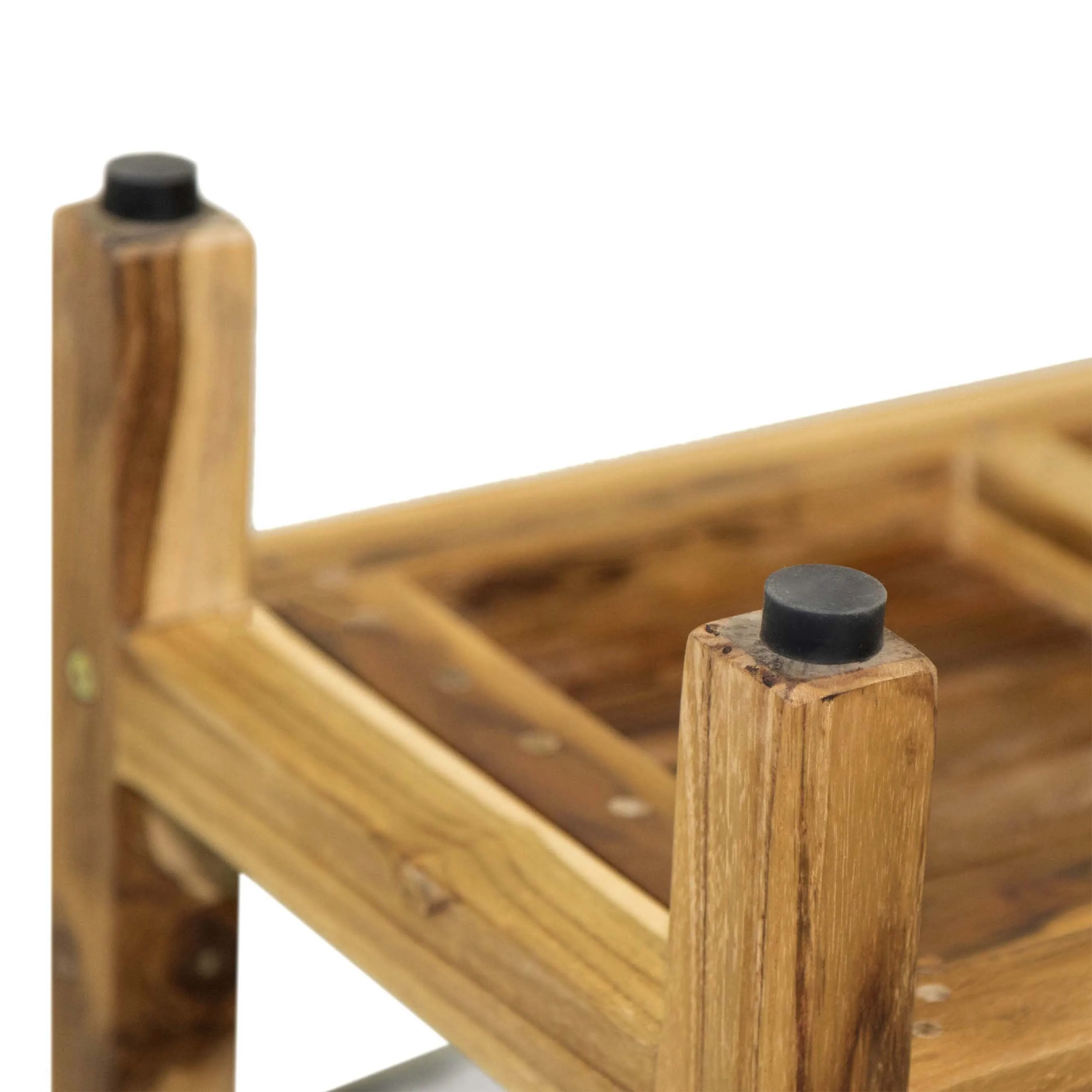 EcoDecor EarthyTeak Eleganto 30" Shower Stool with Viro Indoor or Outdoor Rattan Top and Shelf