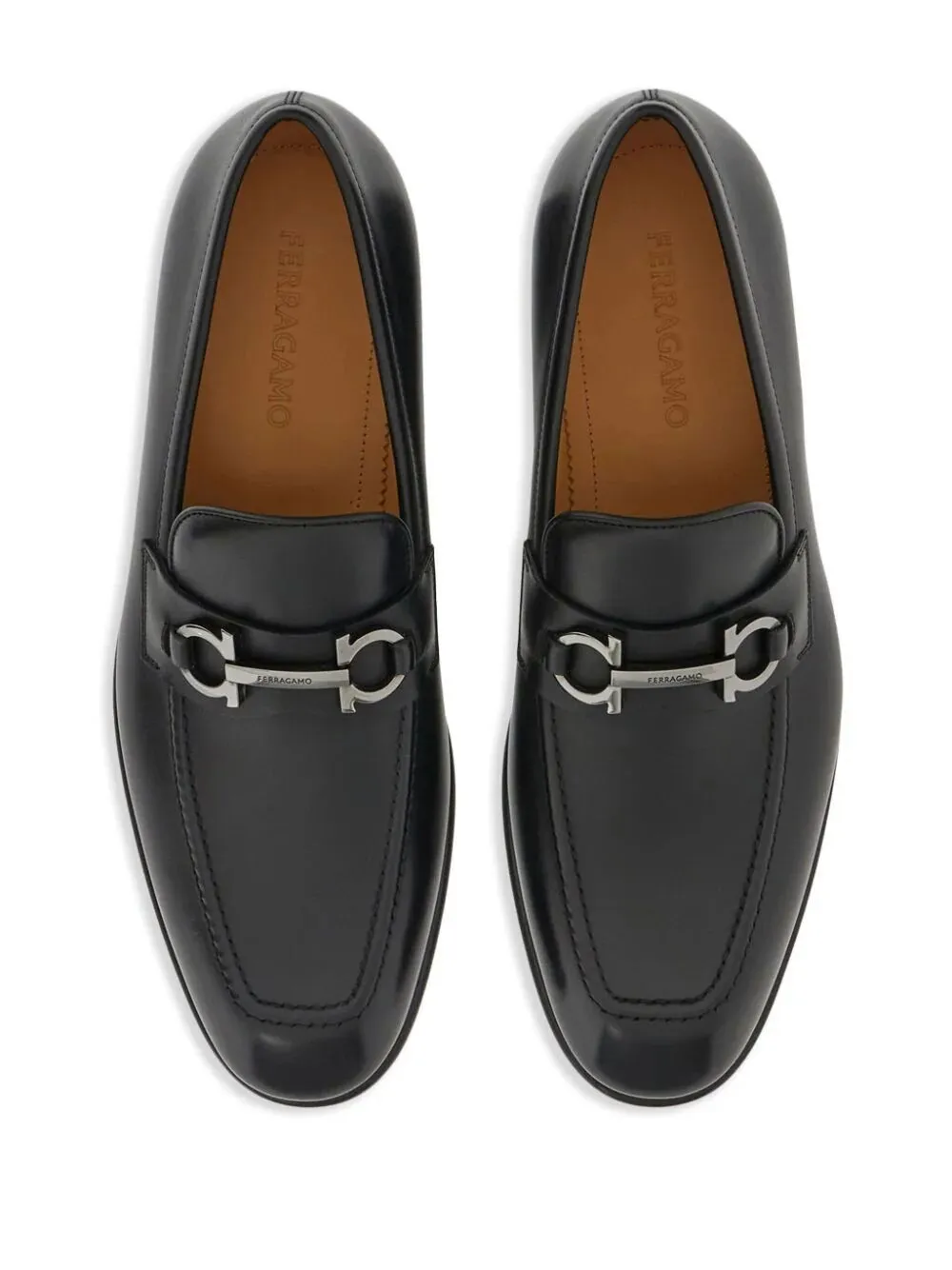 Ferragamo Elegant Black Leather Loafers