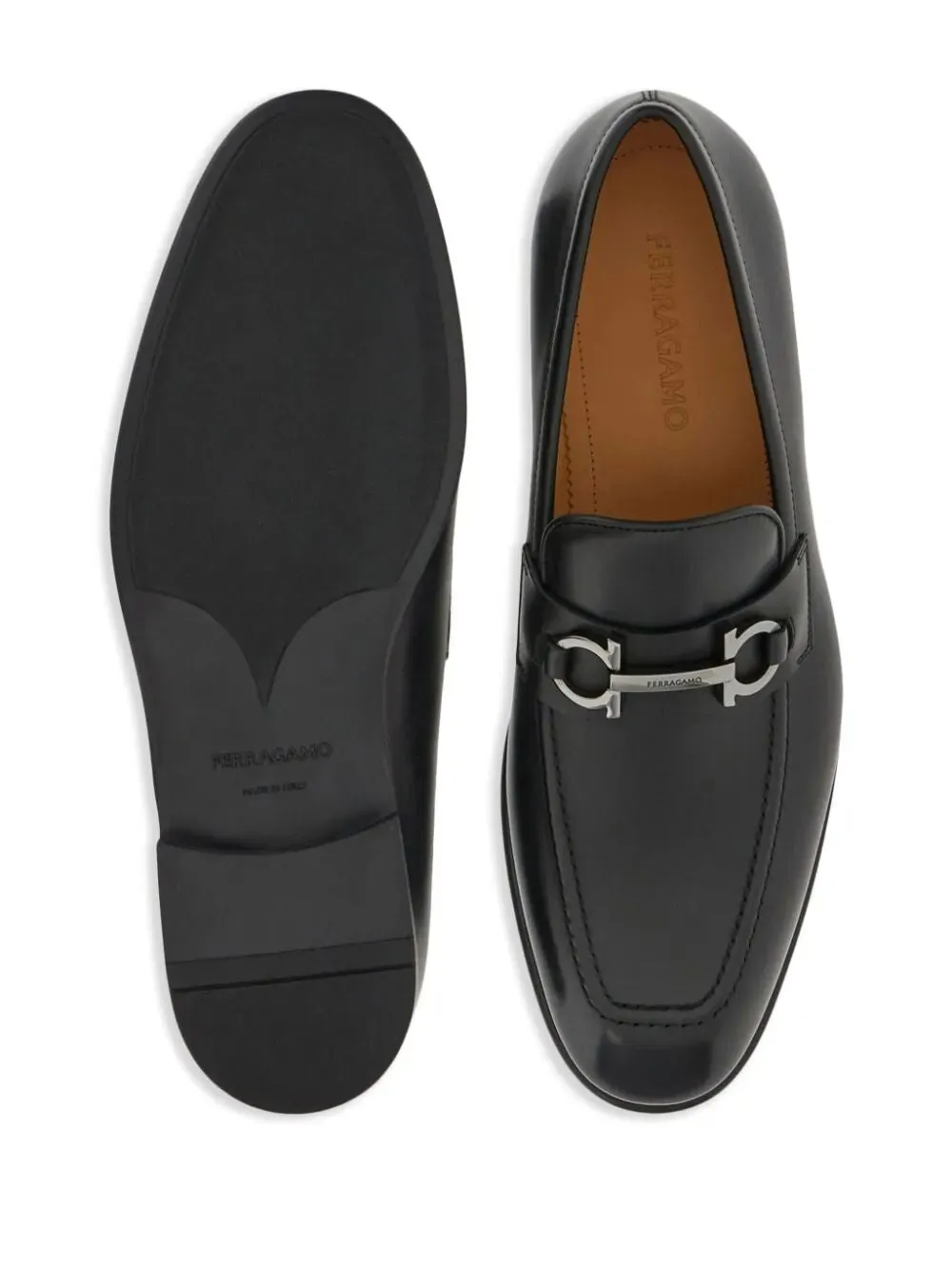 Ferragamo Elegant Black Leather Loafers