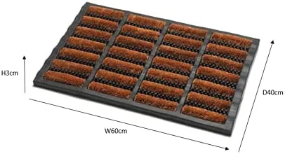 Fixtures Terrington Style Door Mat Heavy Duty Rubber Tuff 100% Natural Coir Bristle- 40 x 60 cm,