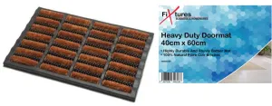 Fixtures Terrington Style Door Mat Heavy Duty Rubber Tuff 100% Natural Coir Bristle- 40 x 60 cm,