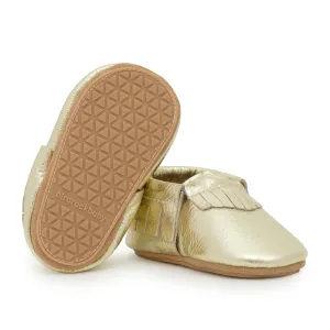 Gold Hard Sole Moccasins