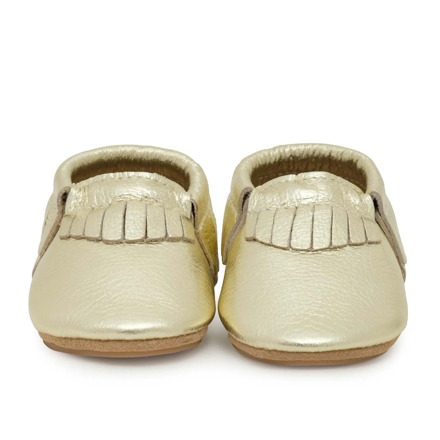 Gold Hard Sole Moccasins