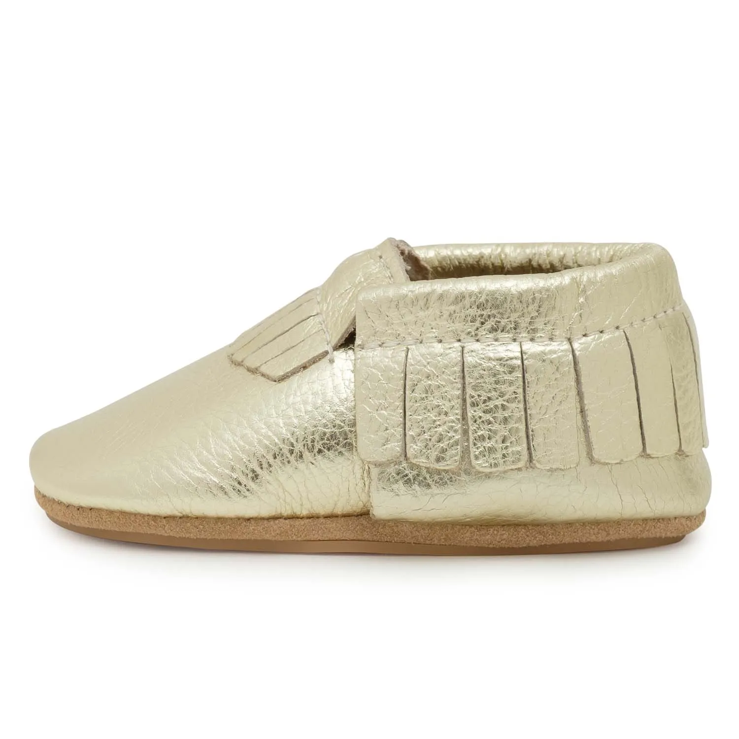 Gold Hard Sole Moccasins