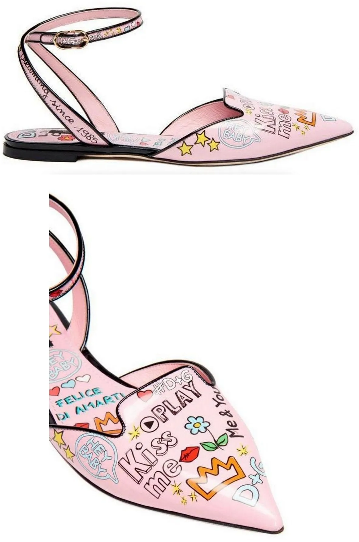 Graffiti Ankle Strap Shoes