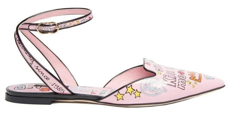 Graffiti Ankle Strap Shoes